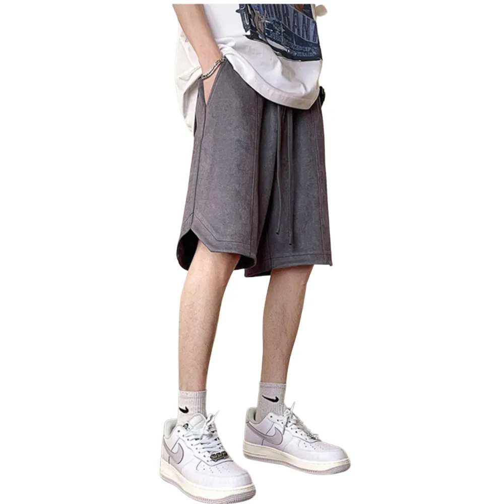Urban Versatile Letter Suede Shorts