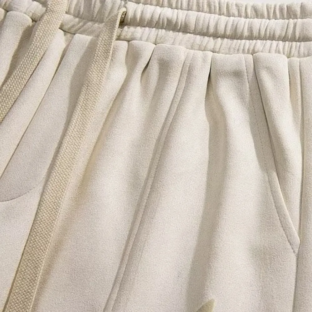 Urban Versatile Letter Suede Shorts