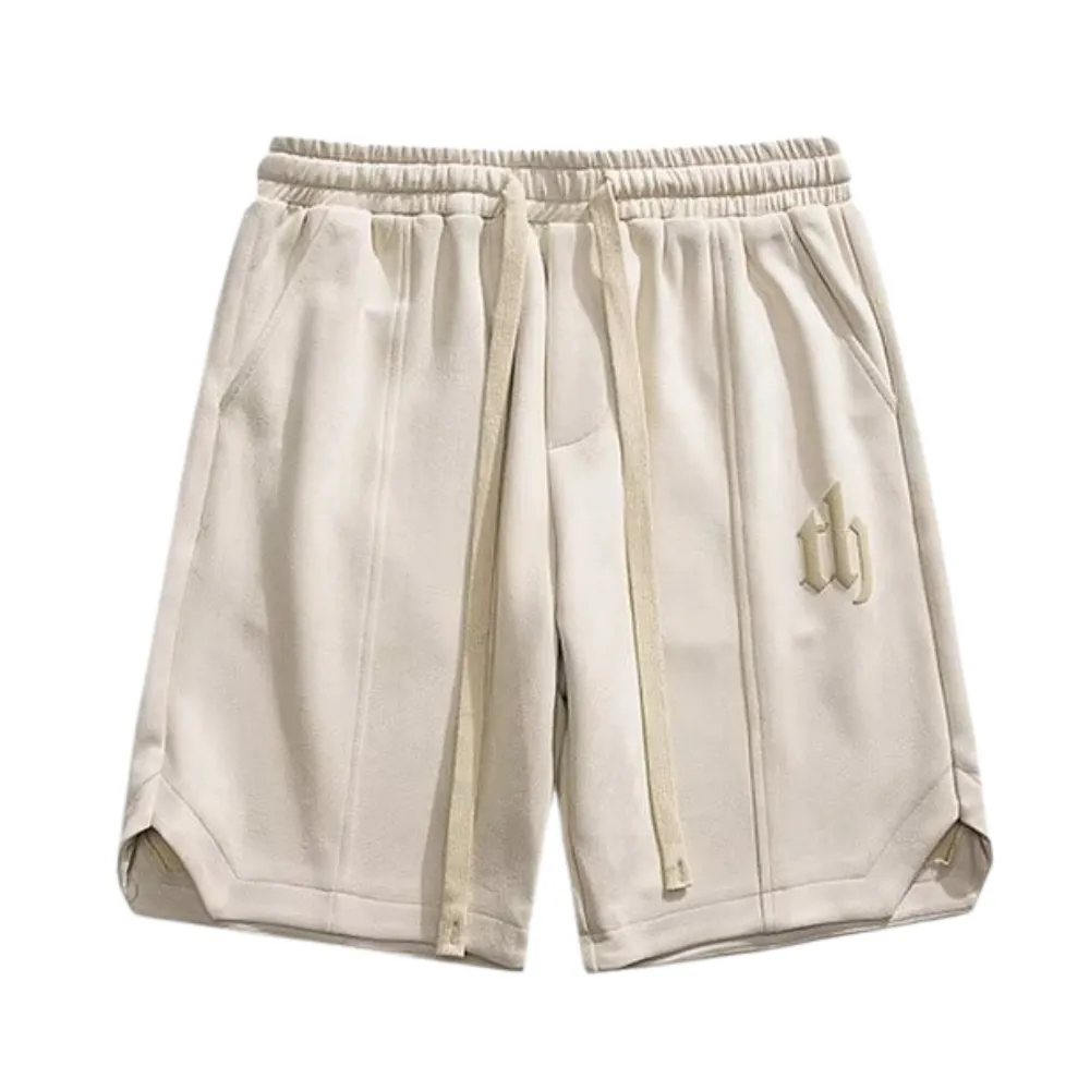 Urban Versatile Letter Suede Shorts