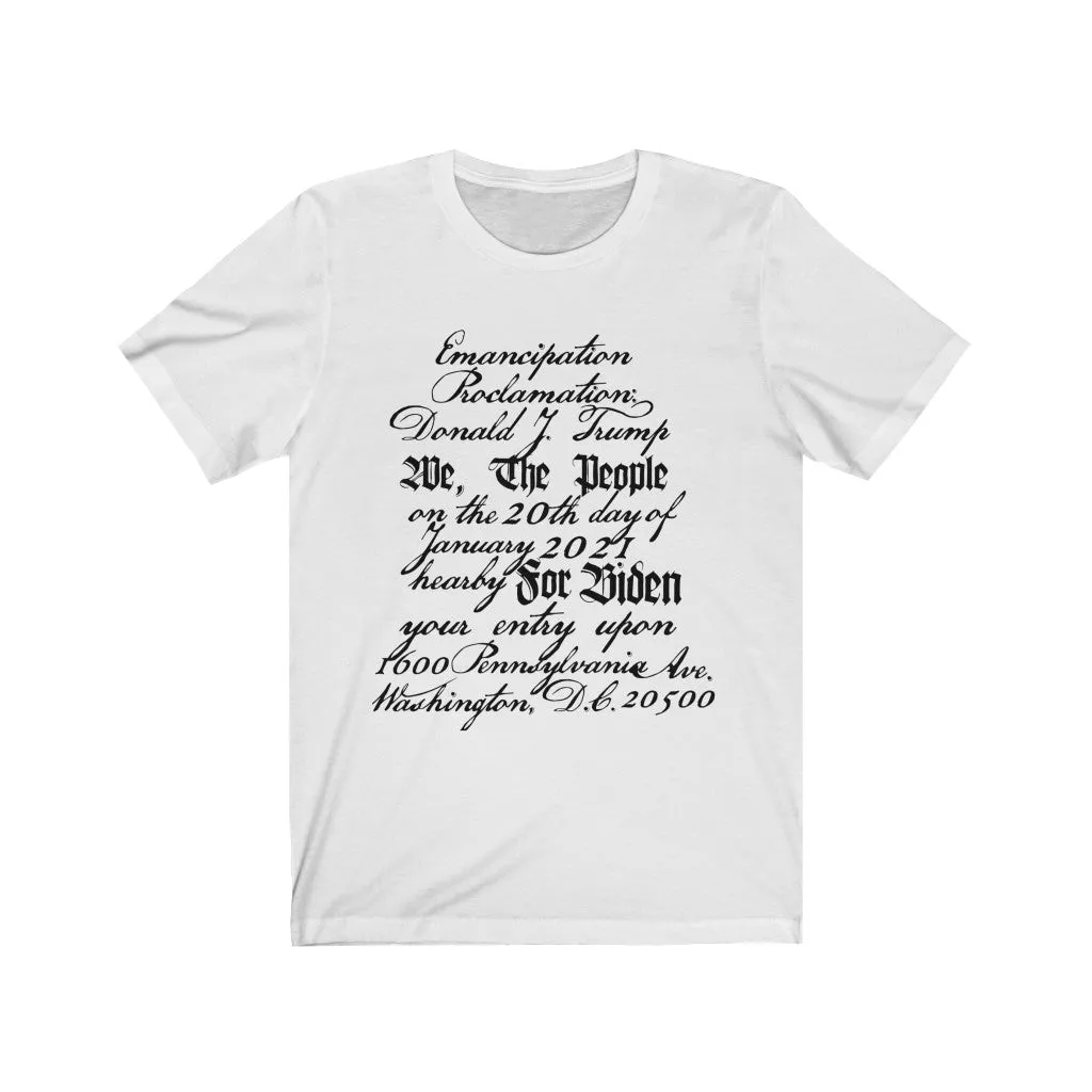 U.S. Constitution Designed Emancipation Trump - Biden (Bella Canvas 3001) Unisex Jersey Short Sleeve Tee