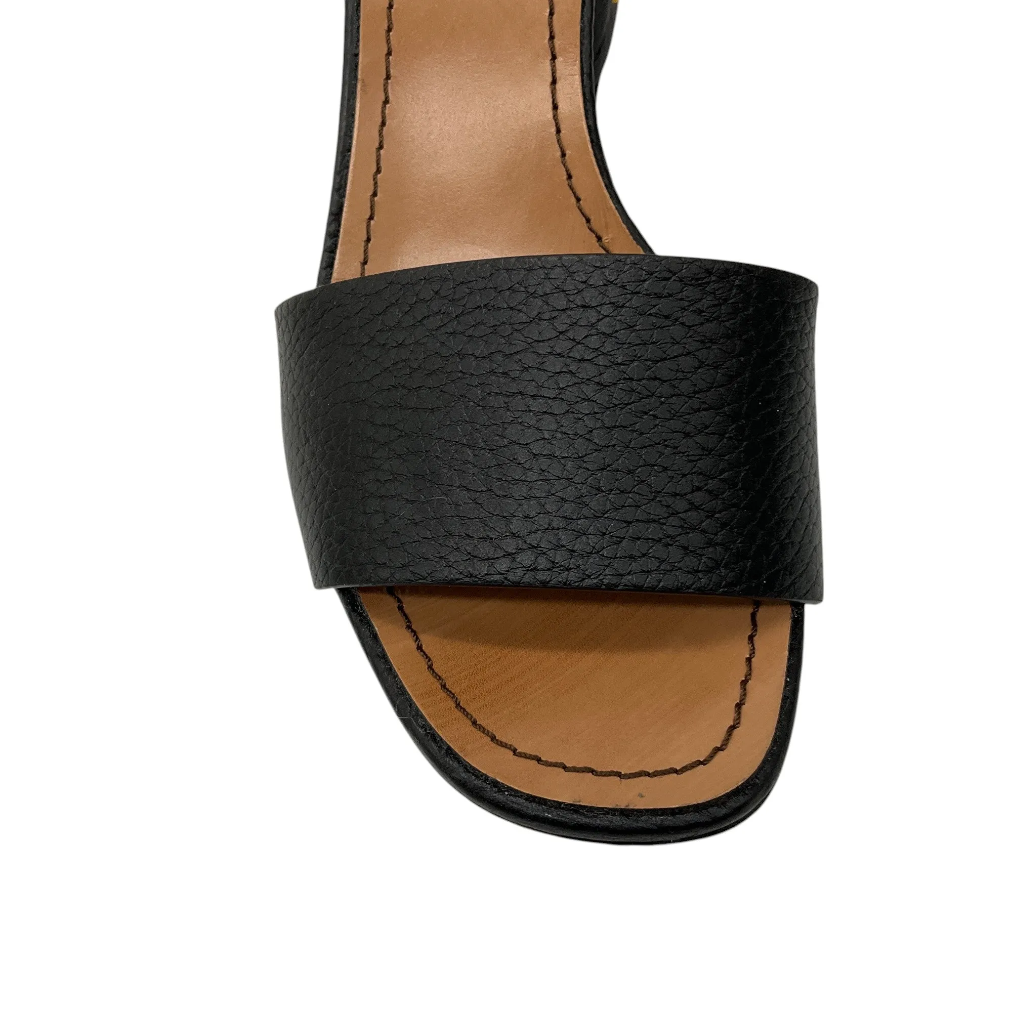Valentino Black Grained Calfskin Roman Stud Ankle Strap 75mm Sandals