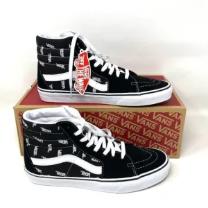 Vans Sk8 Hi Men's Size Canvas High Top Black Skateboarding White VN0A32QGQW7