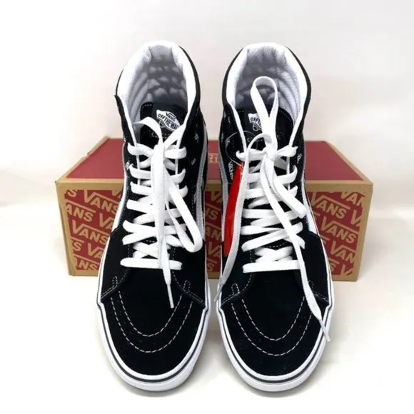 Vans Sk8 Hi Men's Size Canvas High Top Black Skateboarding White VN0A32QGQW7