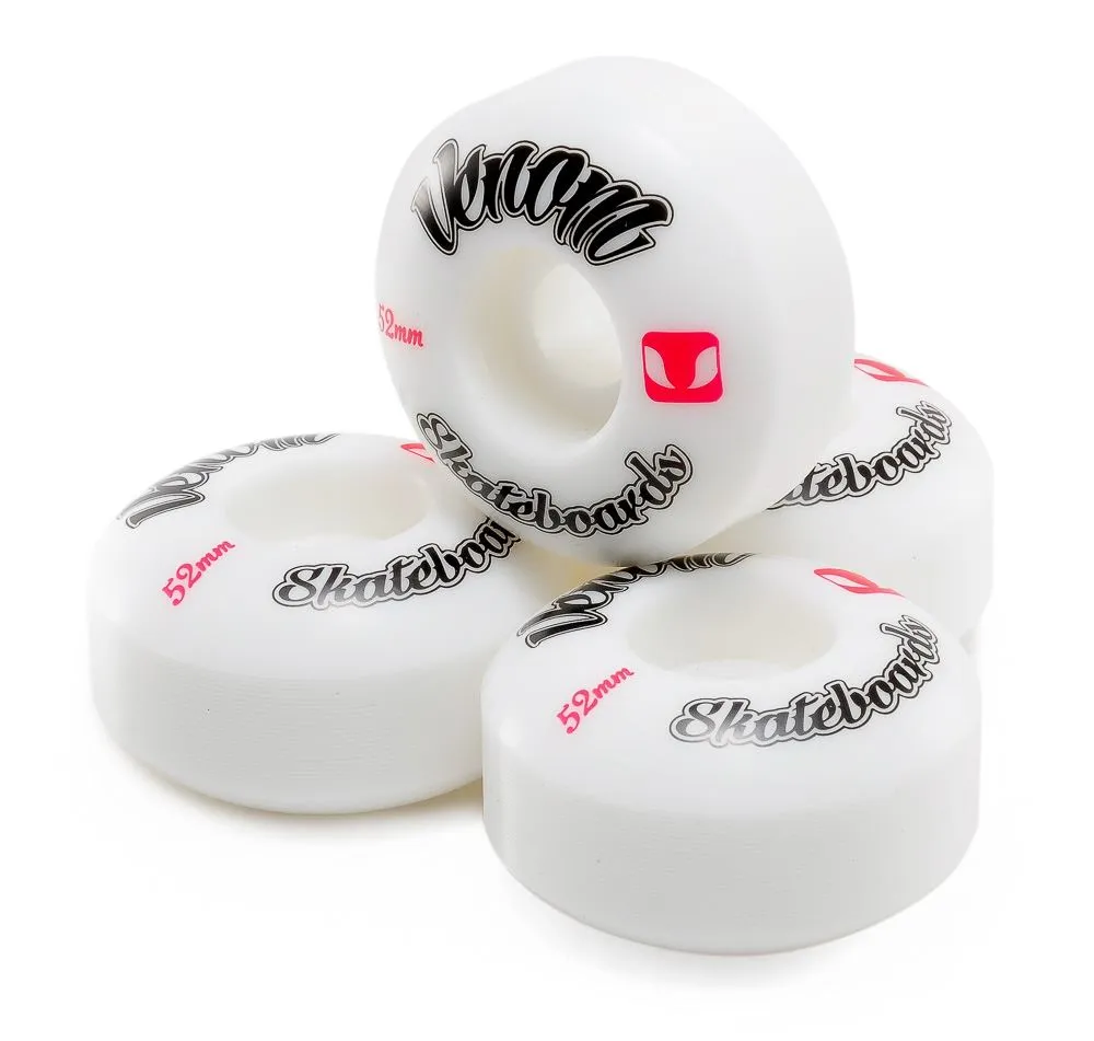 Venom Logo White Skateboard Wheels 50-53mm