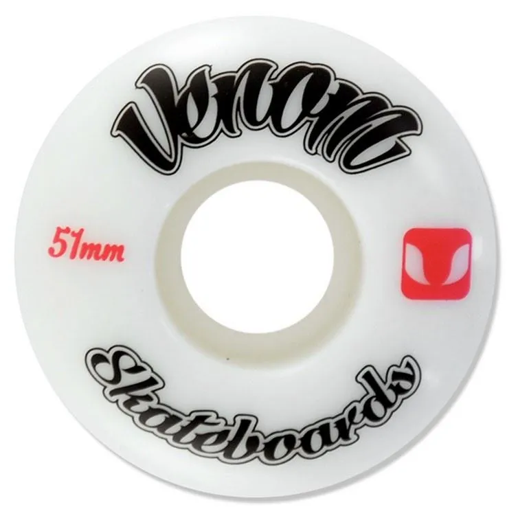 Venom Logo White Skateboard Wheels 50-53mm