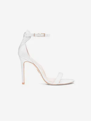 Venus Vegan Nappa Leather Stiletto Sandals | White Tuxedo
