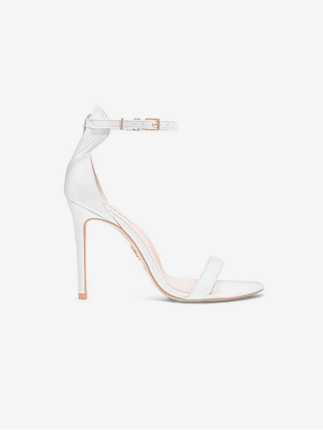 Venus Vegan Nappa Leather Stiletto Sandals | White Tuxedo