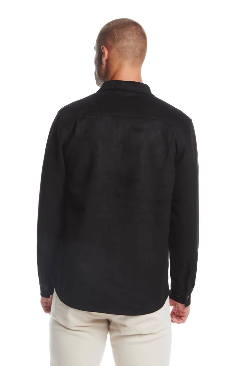 Weatherproof Vintage Suede Shirt Jacket for Men in Black | F2421367GK-BLACK