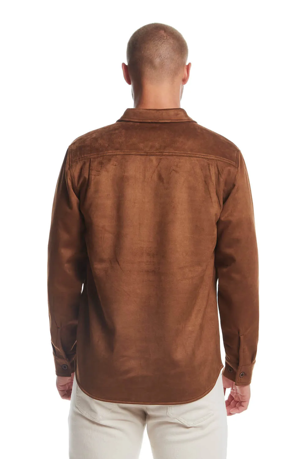 Weatherproof Vintage Suede Shirt Jacket for Men in Brown | F2421367GK-LTBROWN