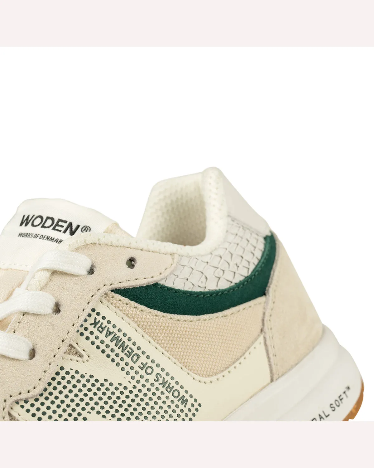 Woden Rigmor Sneaker - Blanc de Blanc/Deep Forest