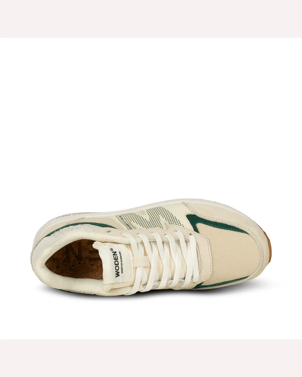 Woden Rigmor Sneaker - Blanc de Blanc/Deep Forest
