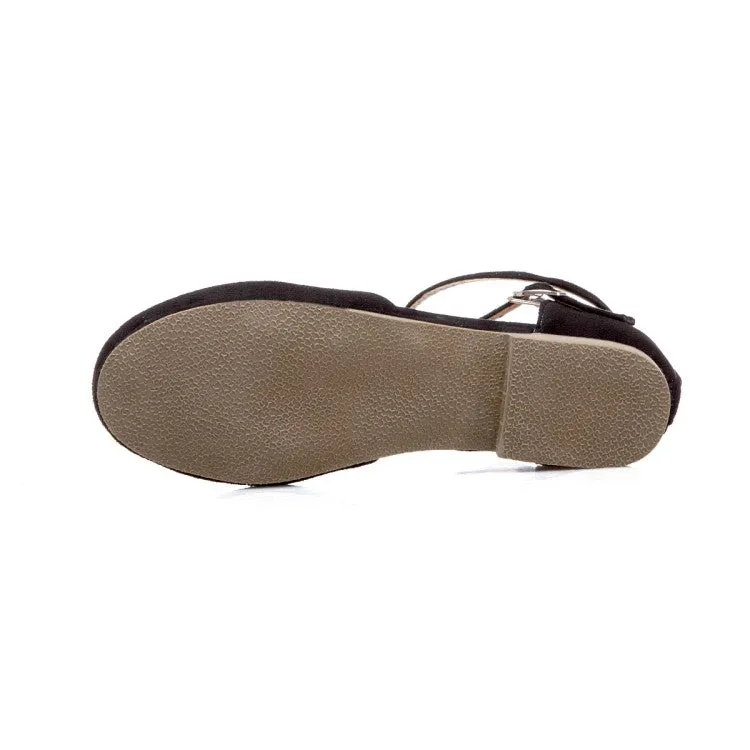 Women Ankle Straps Flats Sandals Shoes MF9206