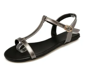 Women Sandals Pu Leather All Match Fashion Women Shoes Buckle Westrn Style Flats Summer Women Sandals