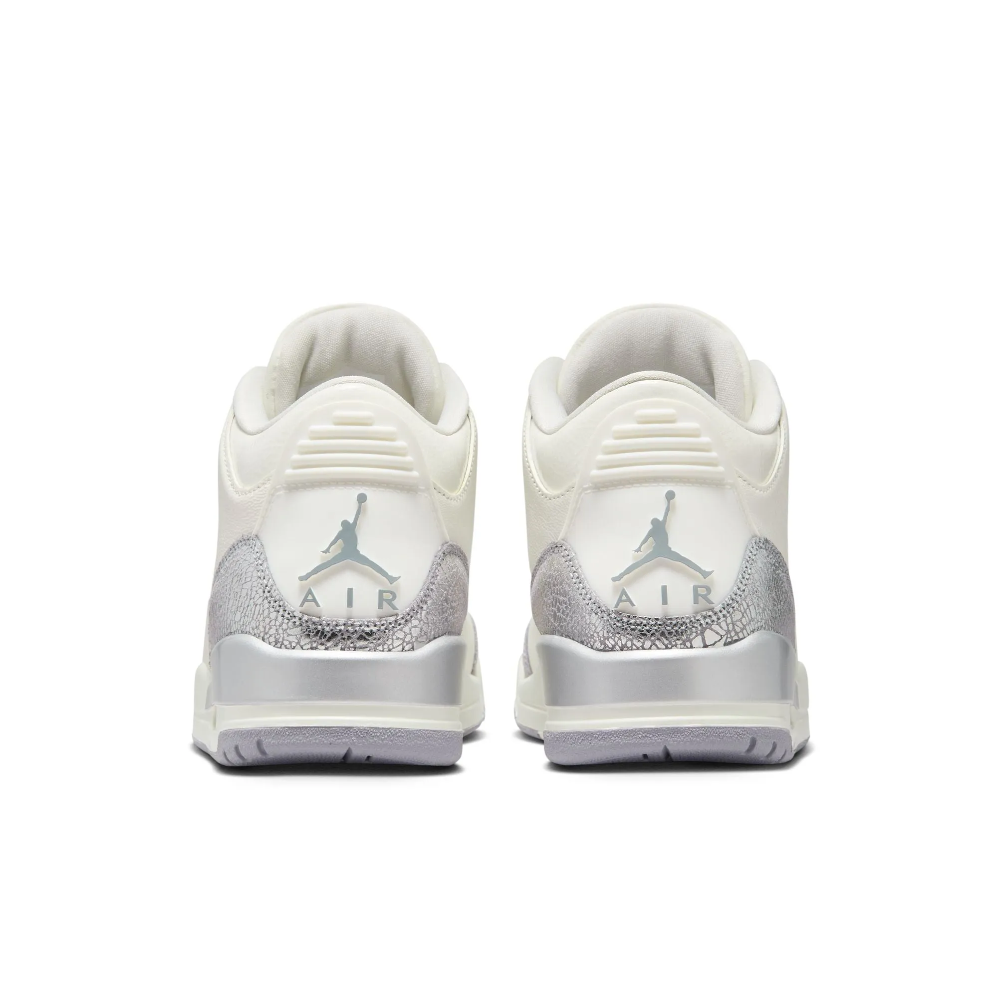 WOMENS AIR JORDAN 3 RETRO CK9246-100 "METALLIC SILVER" - CEMENT GREY/SILVER