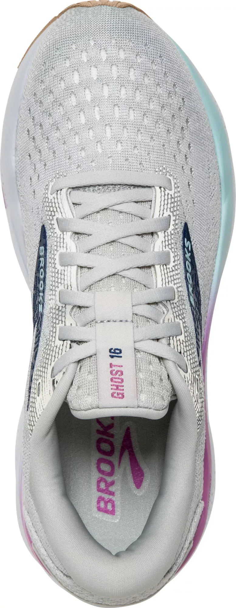 WOMEN'S BROOKS GHOST 16 | WHITE / GREY / ESTATE BLUE