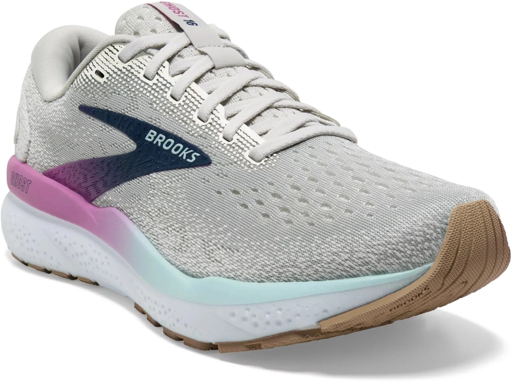 WOMEN'S BROOKS GHOST 16 | WHITE / GREY / ESTATE BLUE