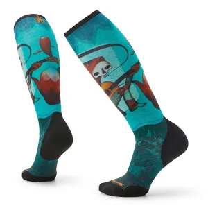 Women's Ski Targeted Cushion Print Over The Calf Socks