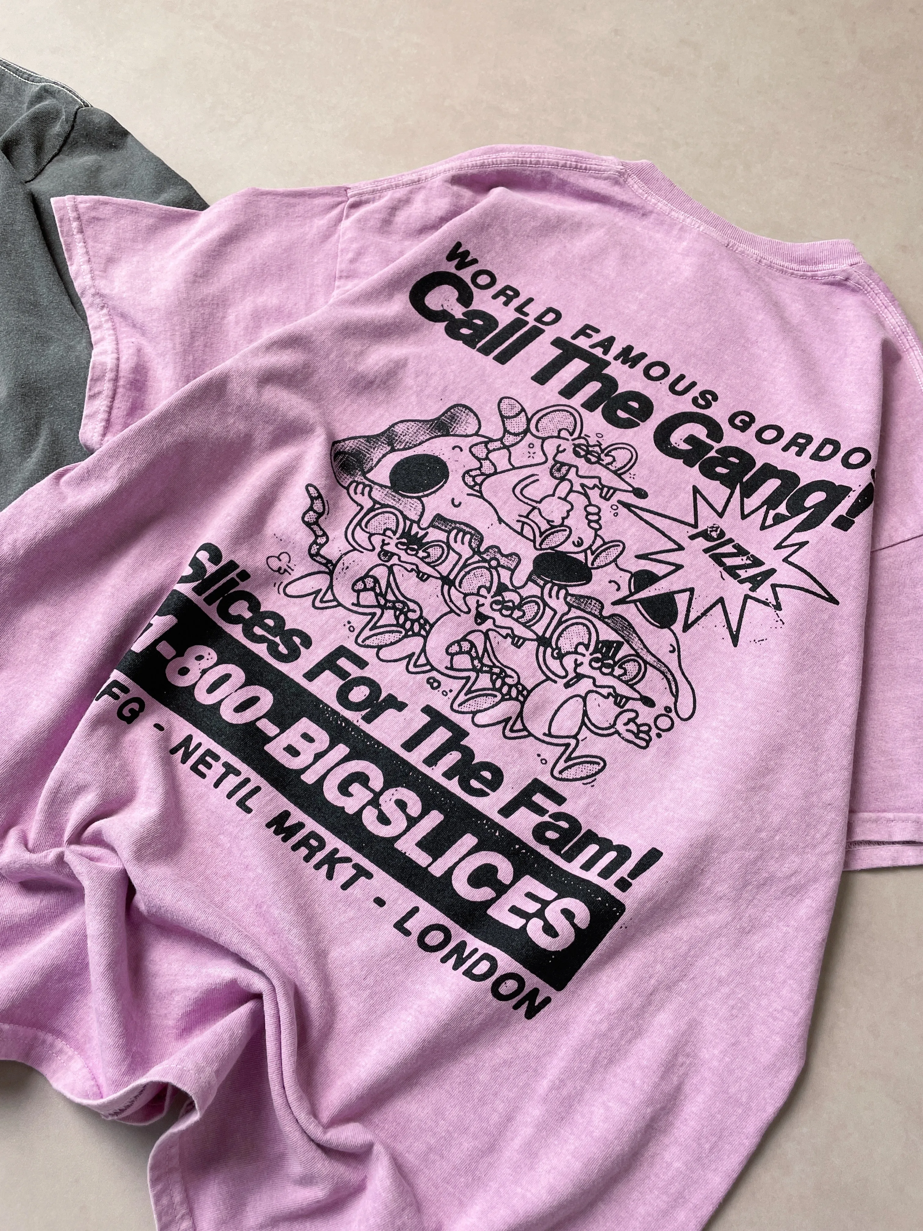 World Famous Gordos 'Call The Gang' Vintage Washed Tee - Pink