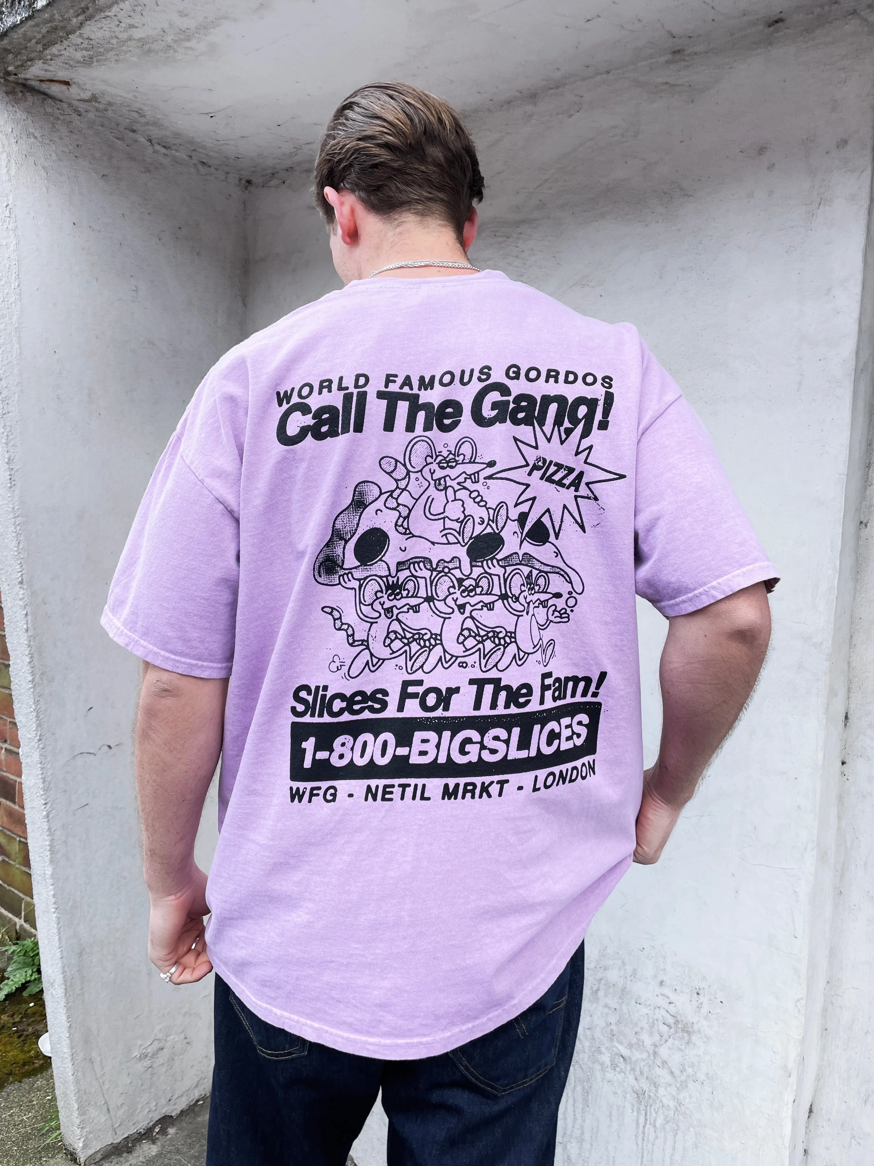World Famous Gordos 'Call The Gang' Vintage Washed Tee - Pink