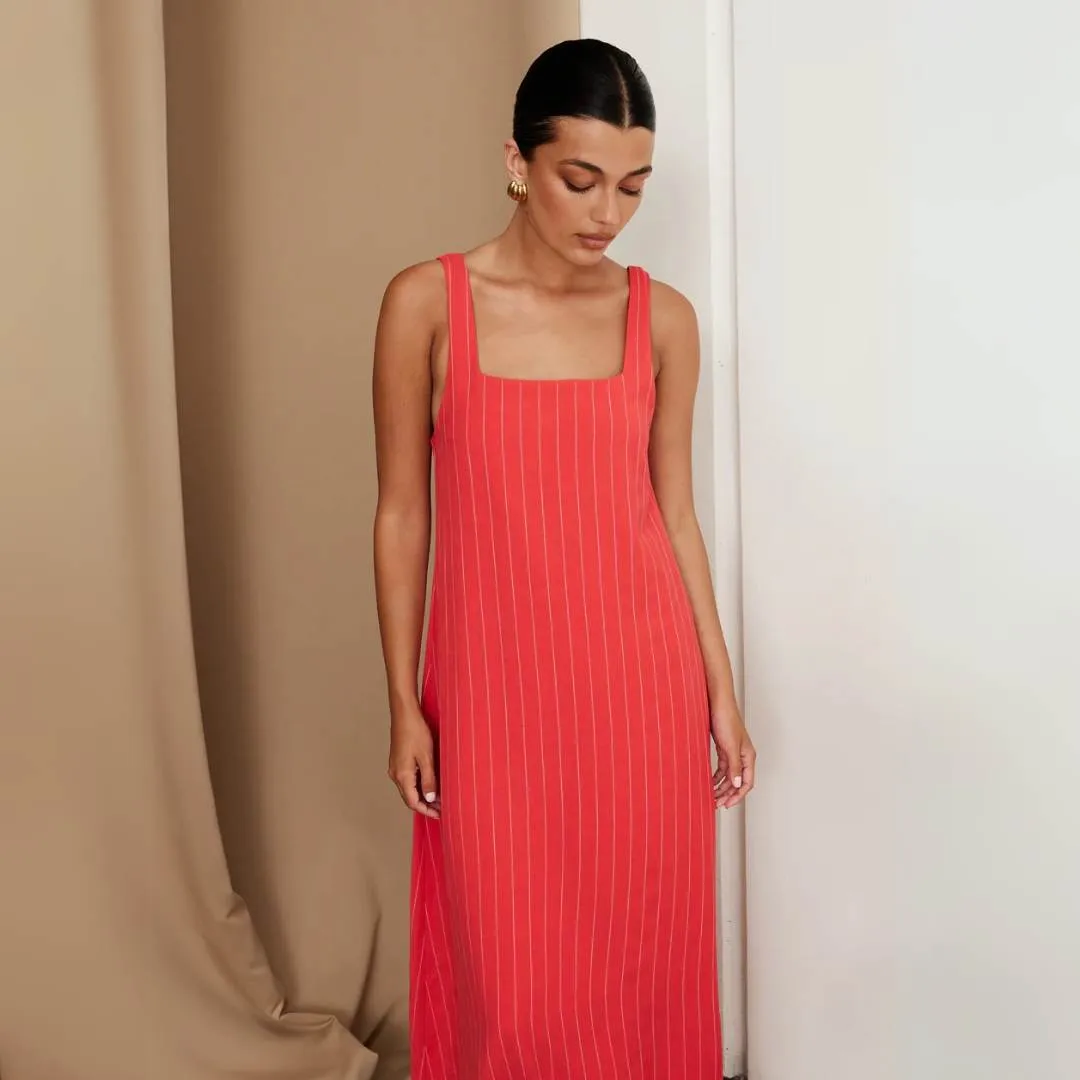 Yara™ | Minimalist Striped Maxi Dress