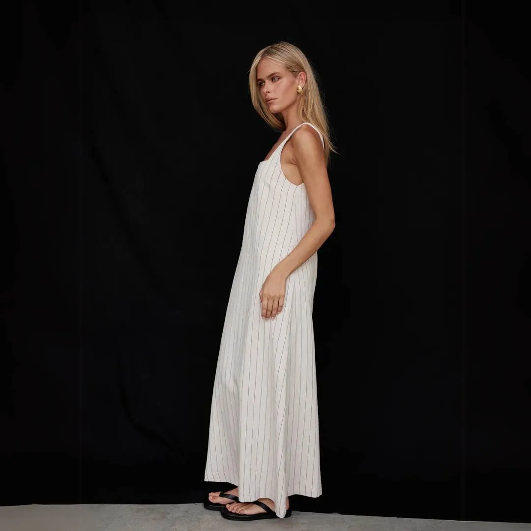 Yara™ | Minimalist Striped Maxi Dress