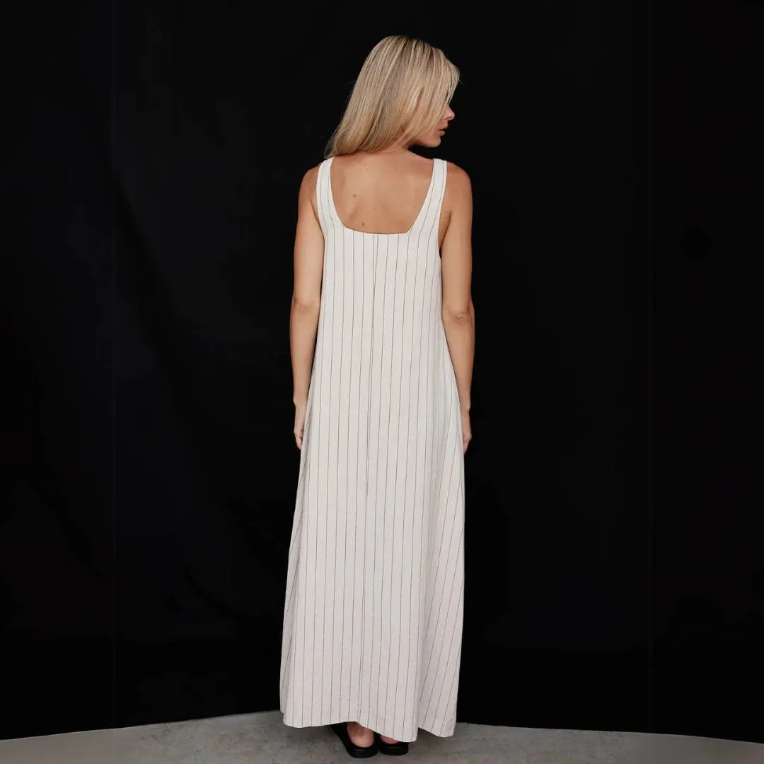 Yara™ | Minimalist Striped Maxi Dress