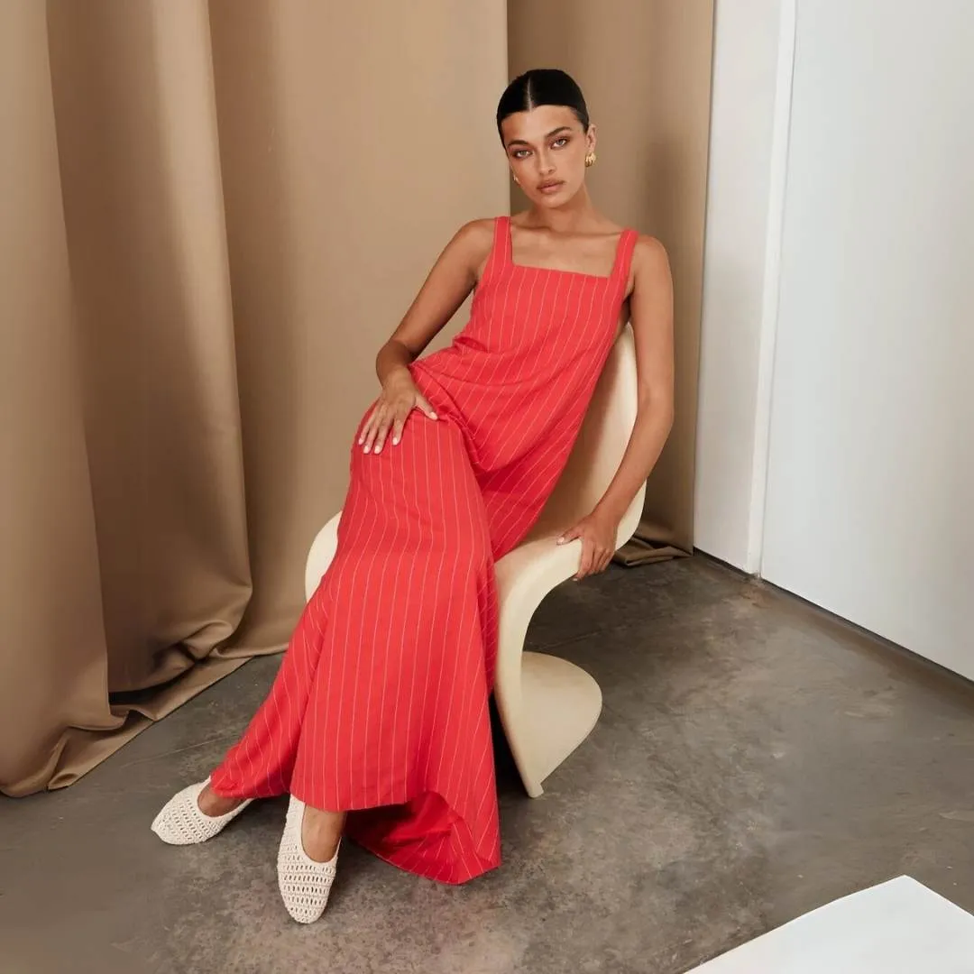 Yara™ | Minimalist Striped Maxi Dress