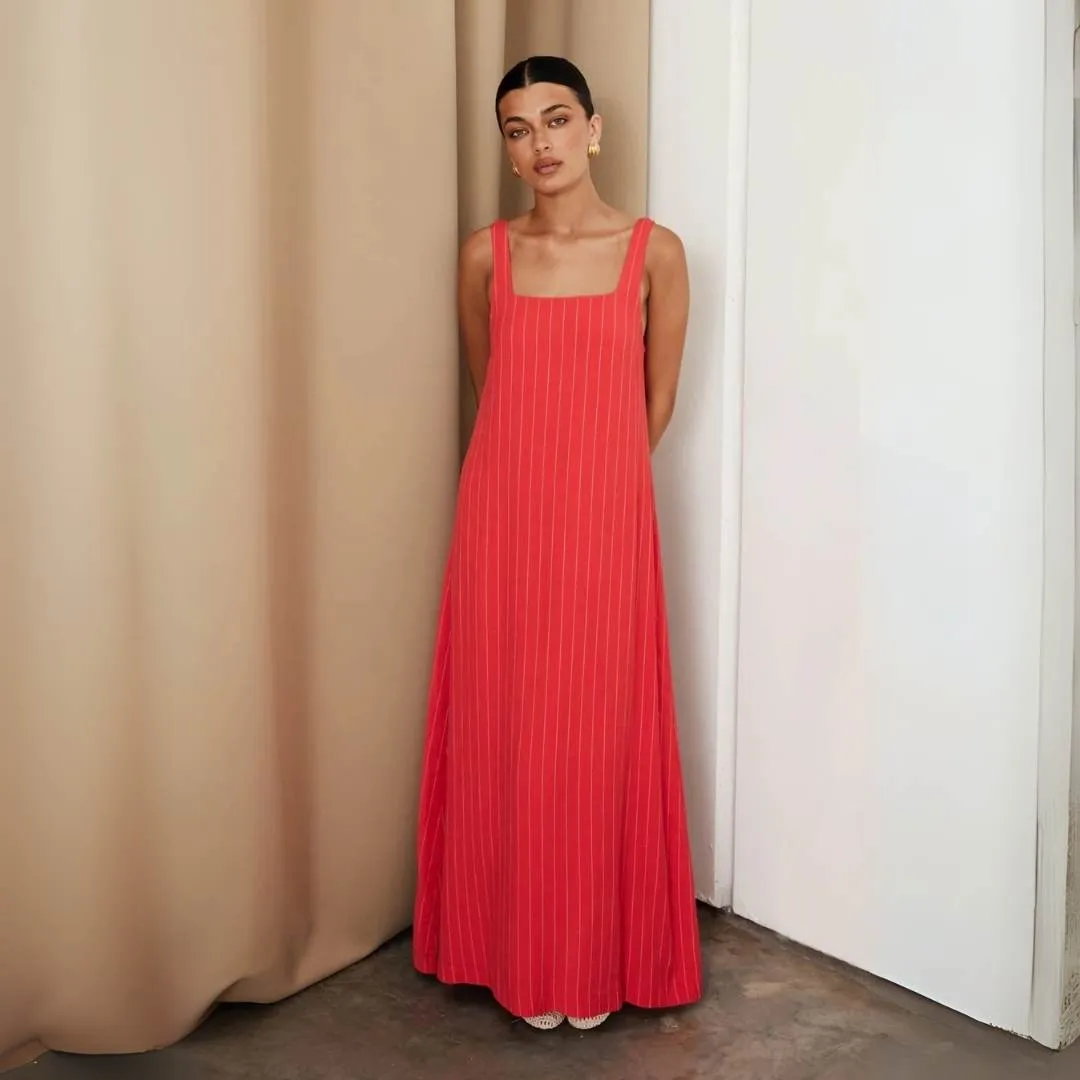 Yara™ | Minimalist Striped Maxi Dress