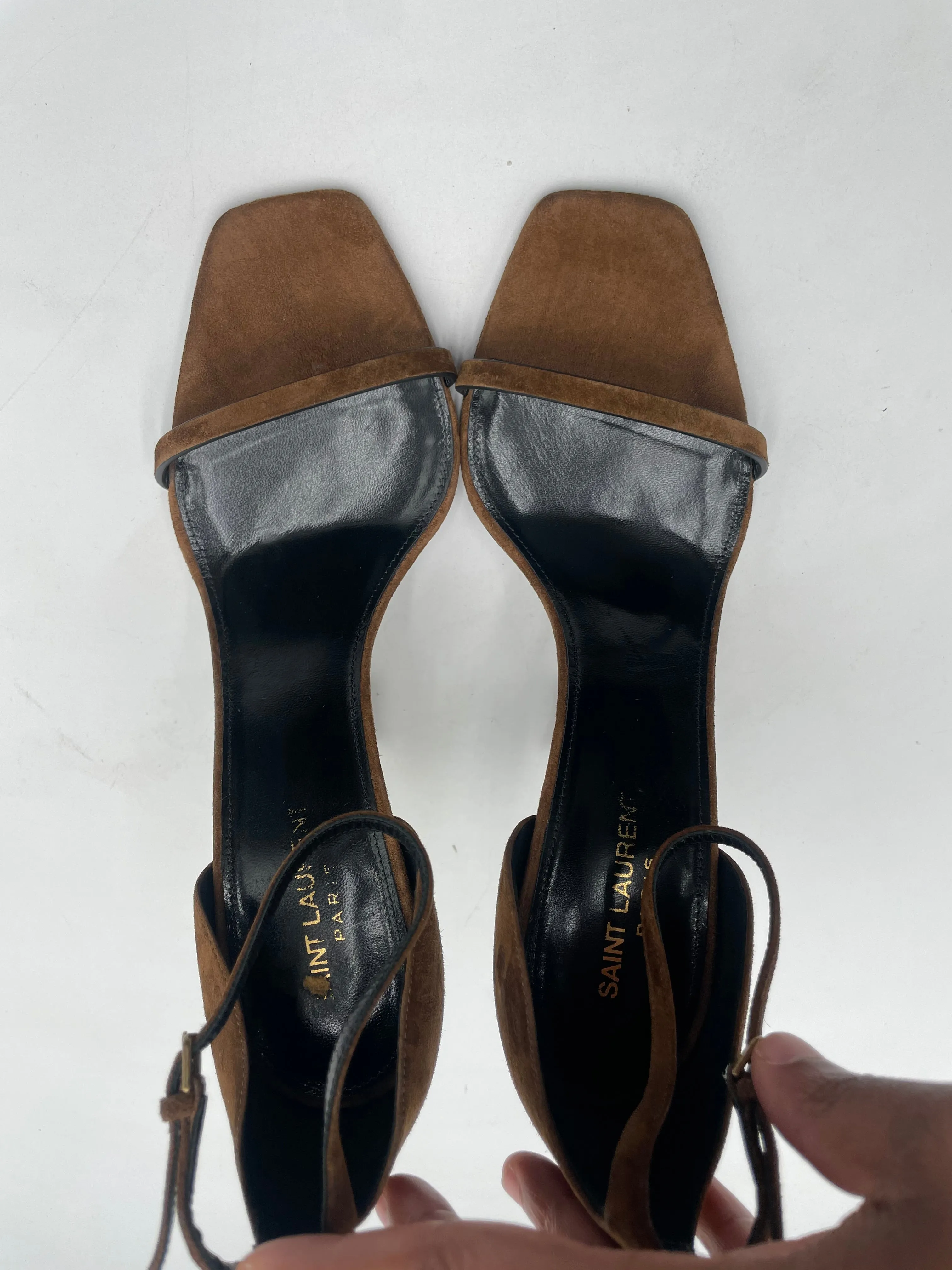 Yves Saint Laurent Brown Suede Heel