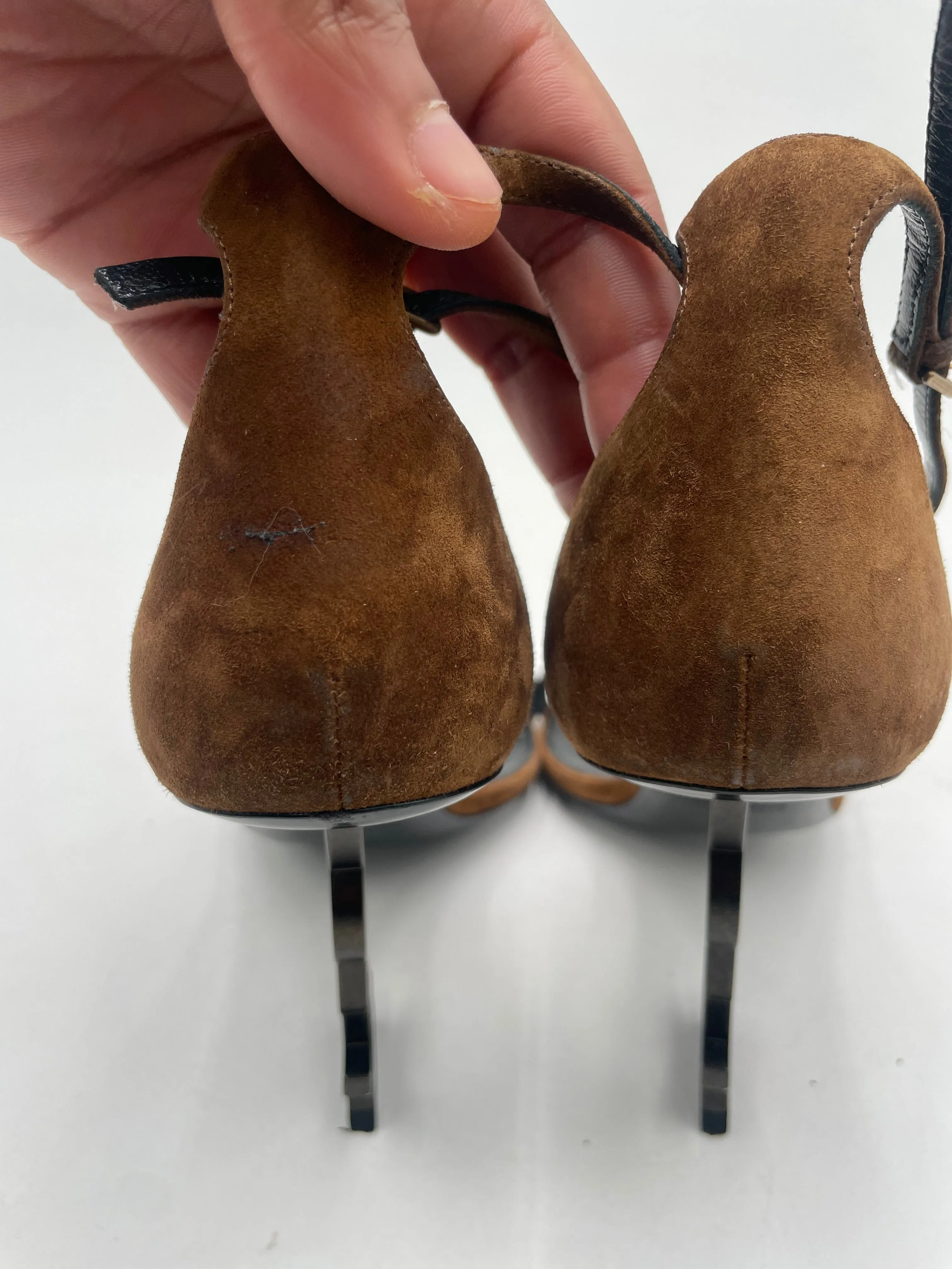 Yves Saint Laurent Brown Suede Heel